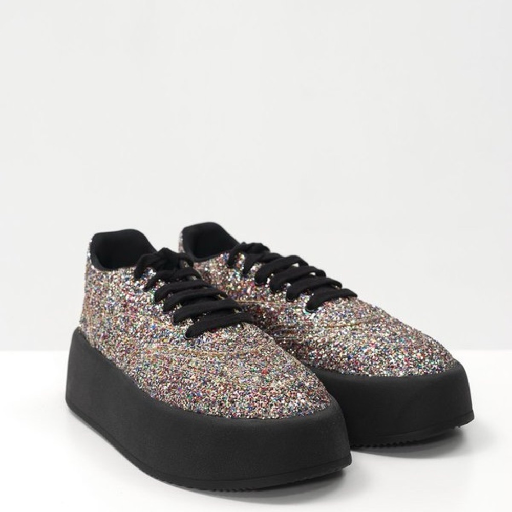 MAISON MARGIELA MM6 multi glitter platform sneakers IT38 US8
